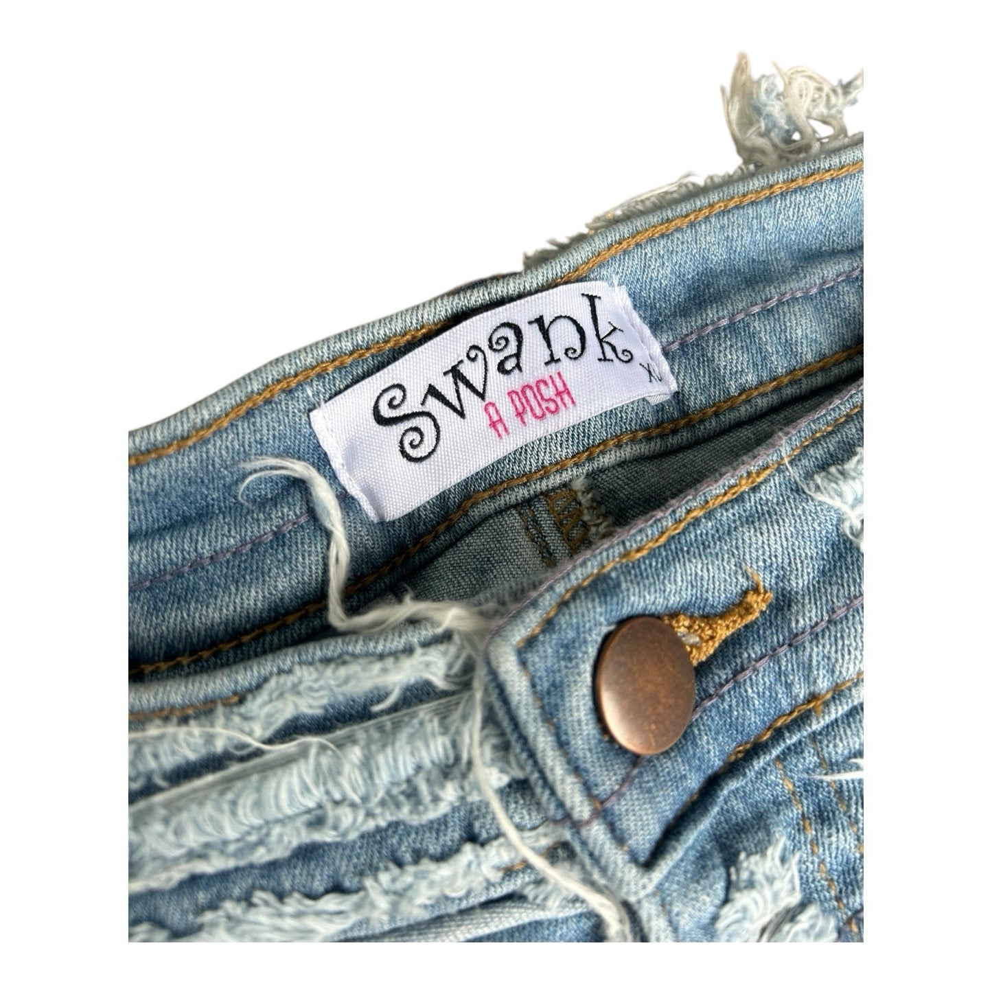 Swank A Posh Women’s Shredded Distressed Jeans