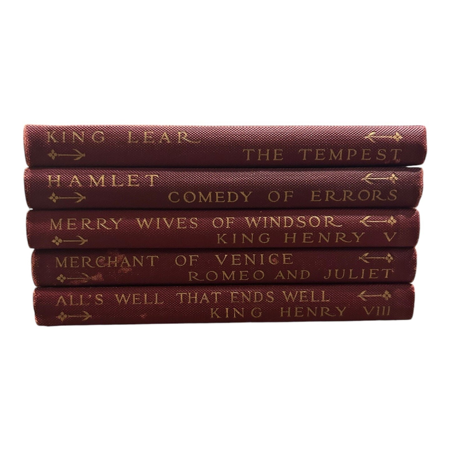 5 Antique 1901 Booklovers Edition By William Shakespeare Books