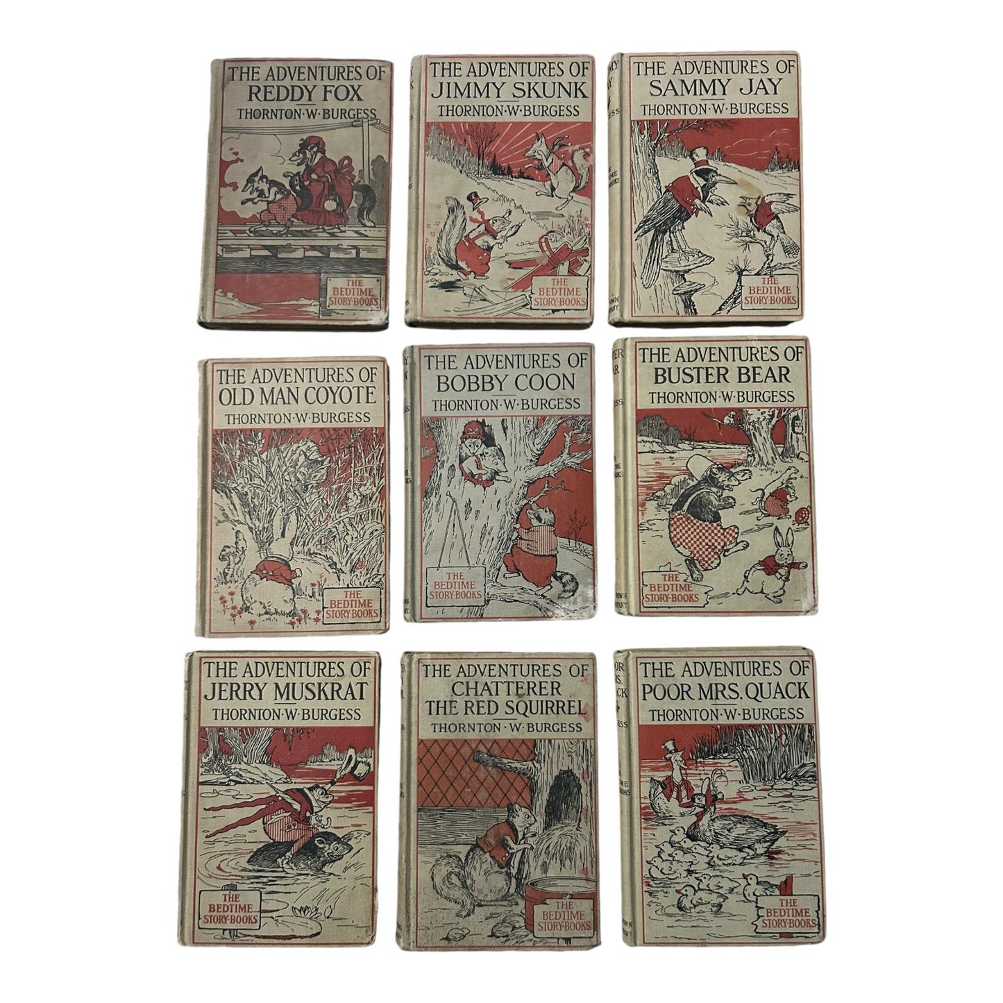 9 Thornton W Burgess The Bedtime Story-Books Vintage Kids Books 1914-1919