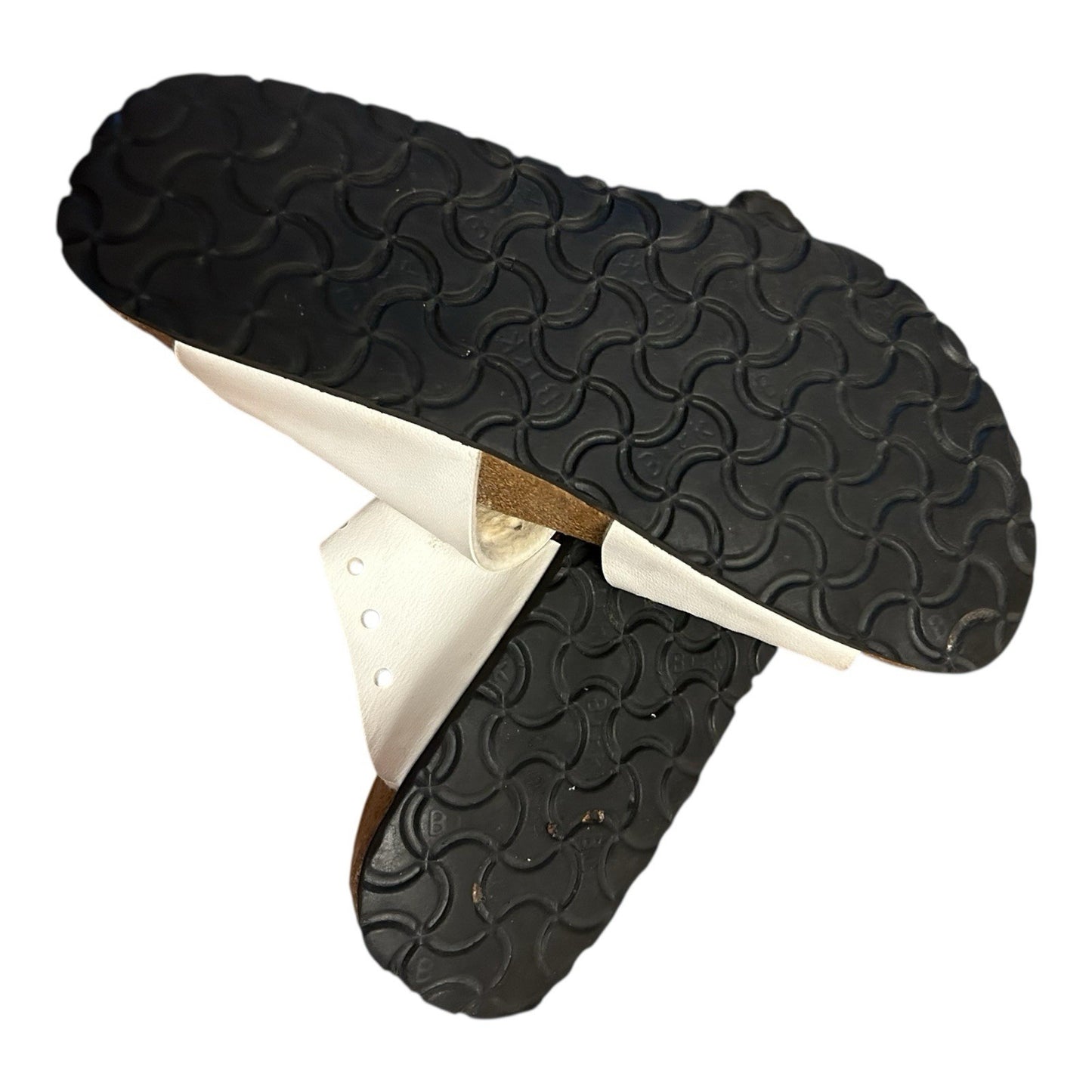 Birki’s White Two-Strap Cork Footbed Sandals