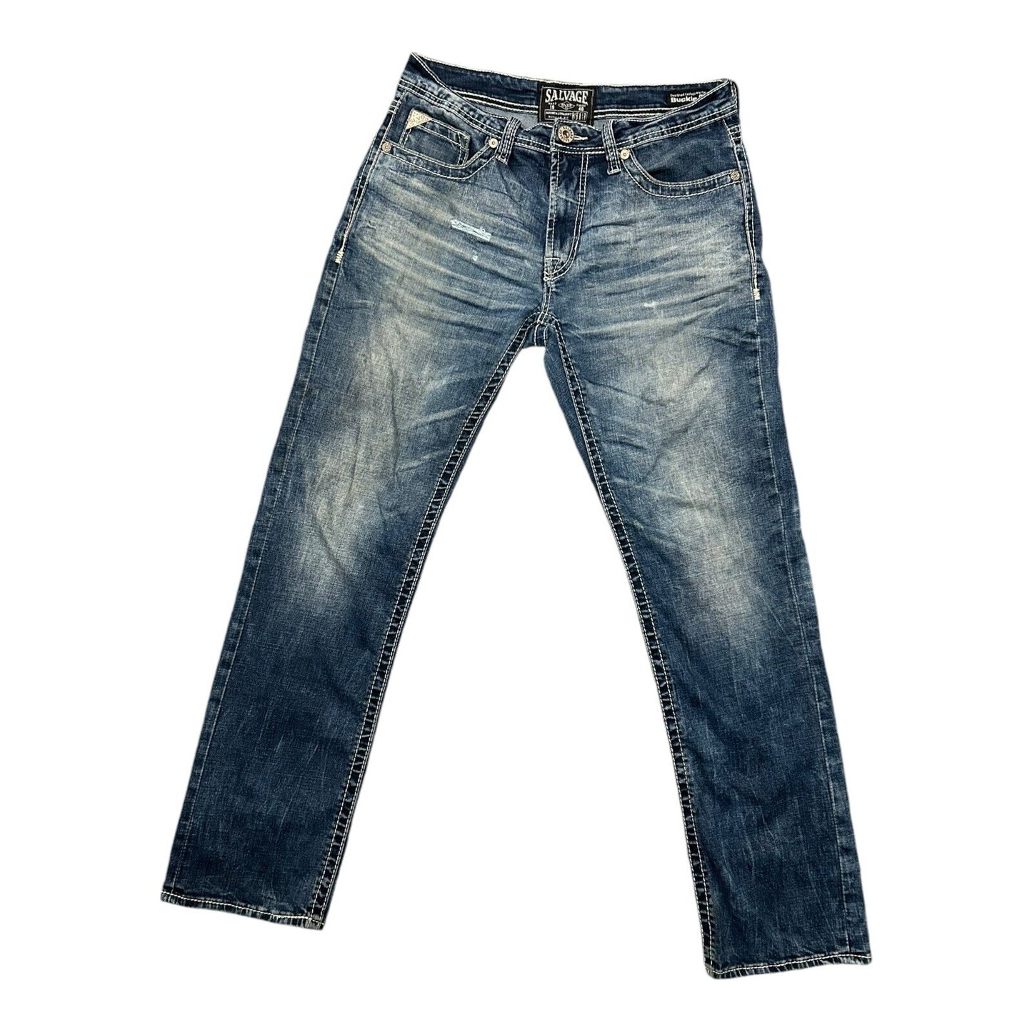 Buckle Salvage Jeans 31R Mayhem Straight Blue Denim 31x31