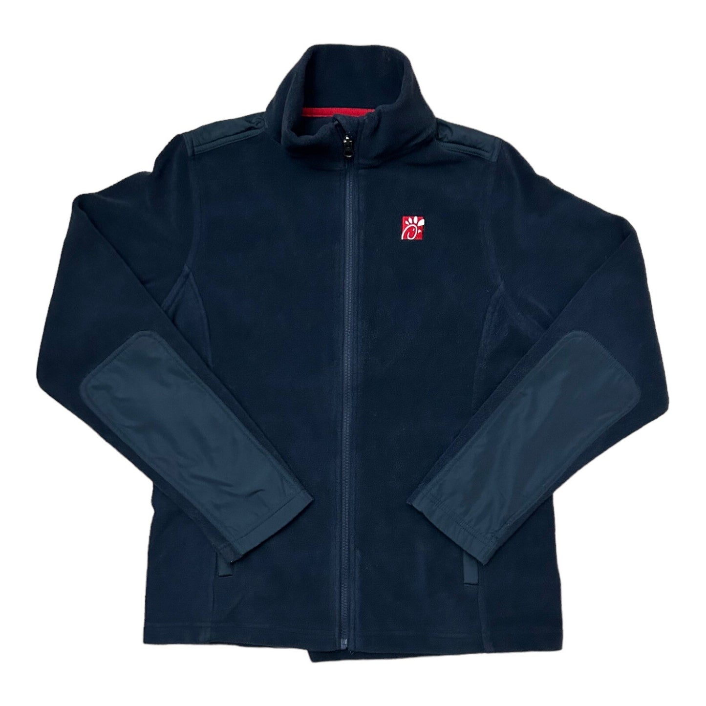 Chic Fil A Jacket Small Blue Full Zip Fleece Uniform Outdoor Pockets