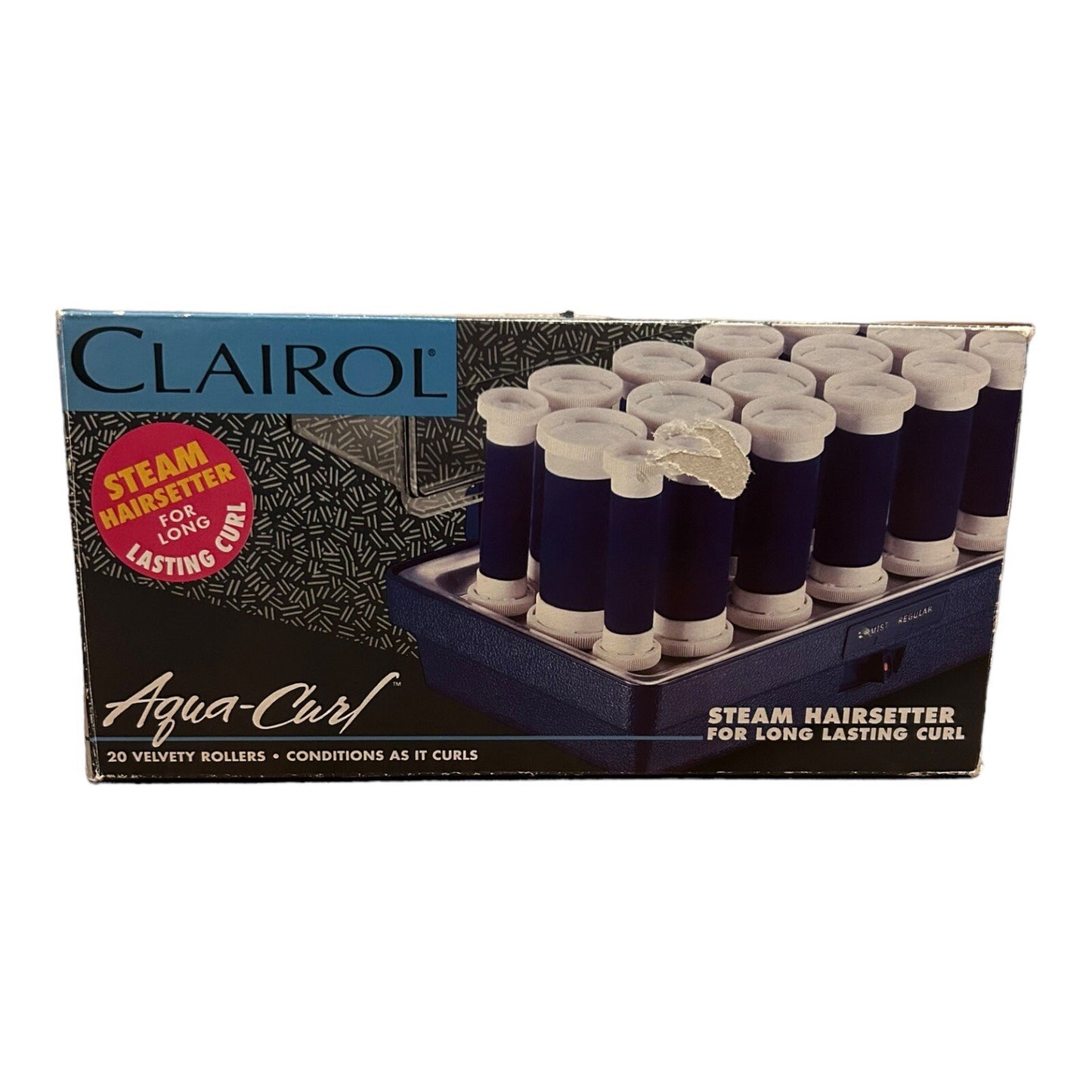 Clairol Aqua-Curl Hairsetter 20 Velvet Flocked Hot Curler Rollers K-40