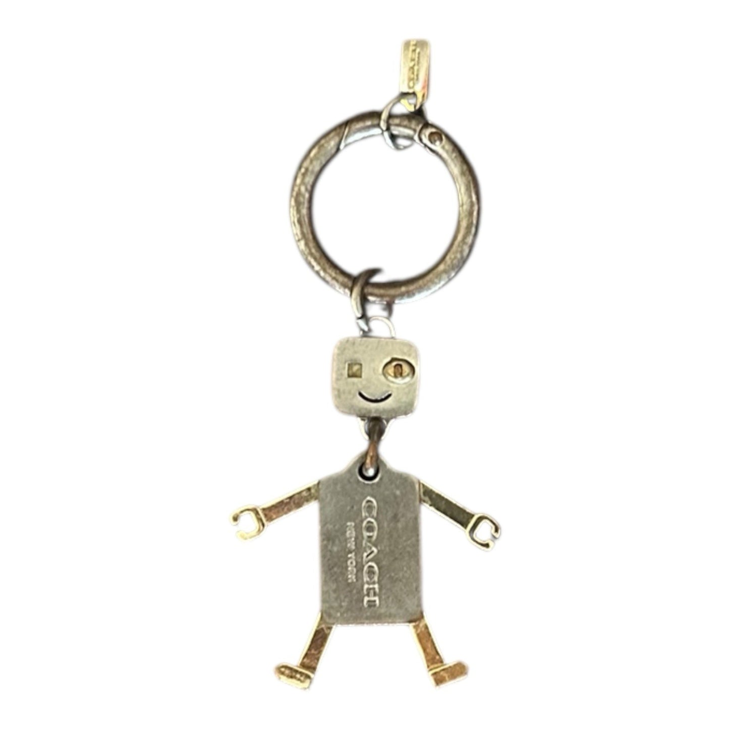 Coach Small Metal Robot Keychain Bag Charm