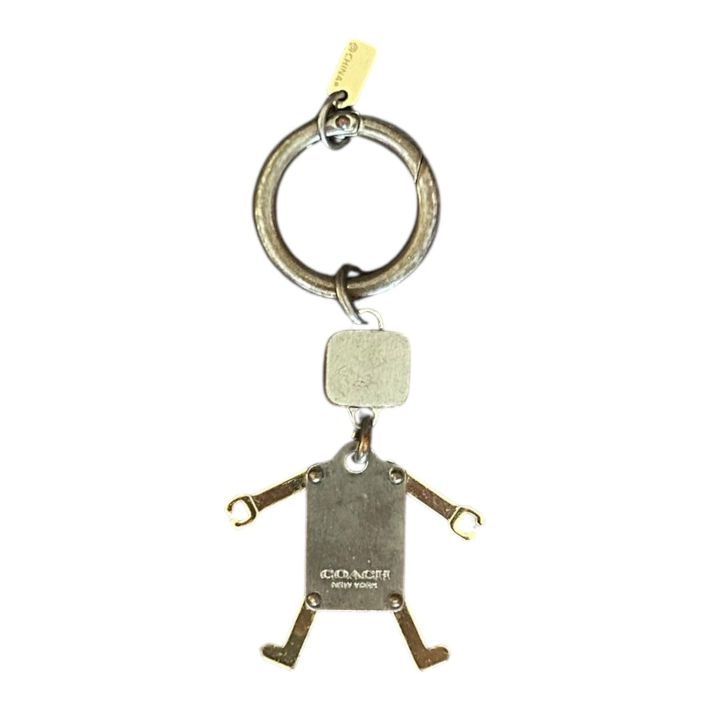 Coach Small Metal Robot Keychain Bag Charm