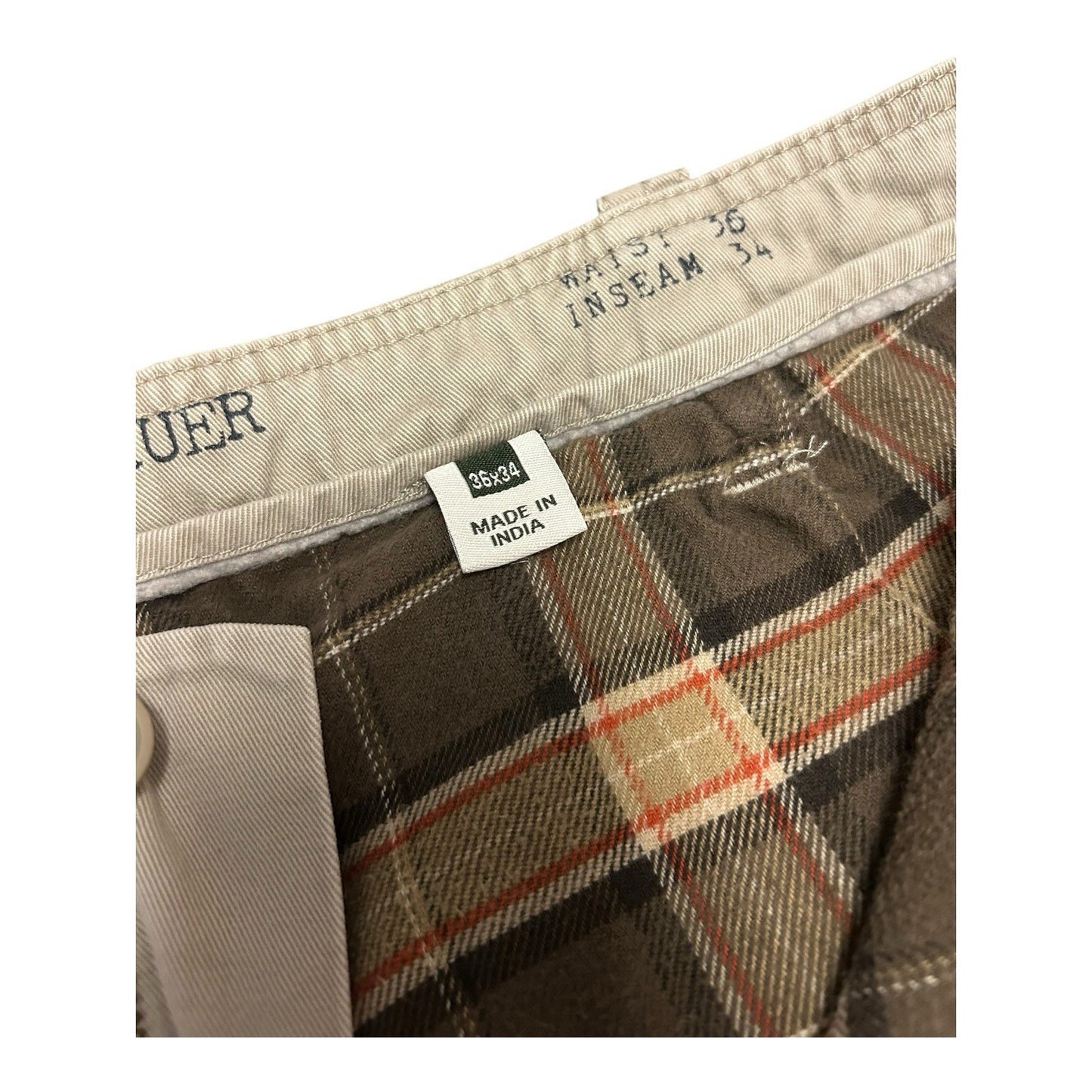 Eddie Bauer Flannel Lined Cargo Pants Legend Wash Size 36x34