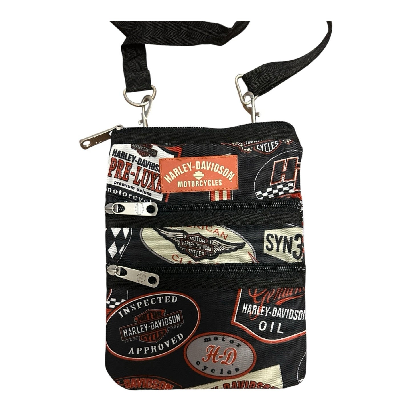 Harley-Davidson Nylon Crossbody Bag 3-Zip Pocket