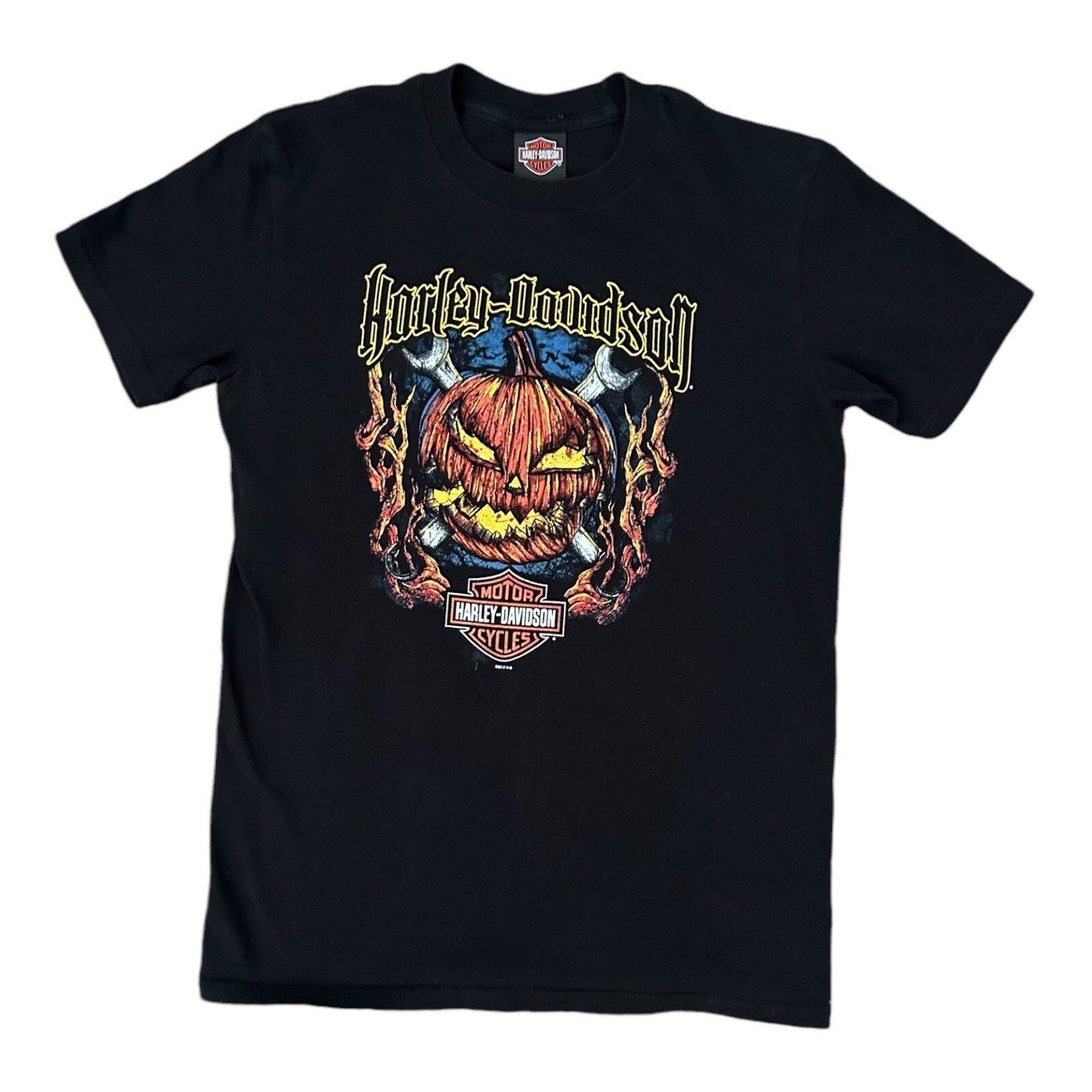 Harley Davidson Halloween Pumpkin T-Shirt Medium Black Germany 2012