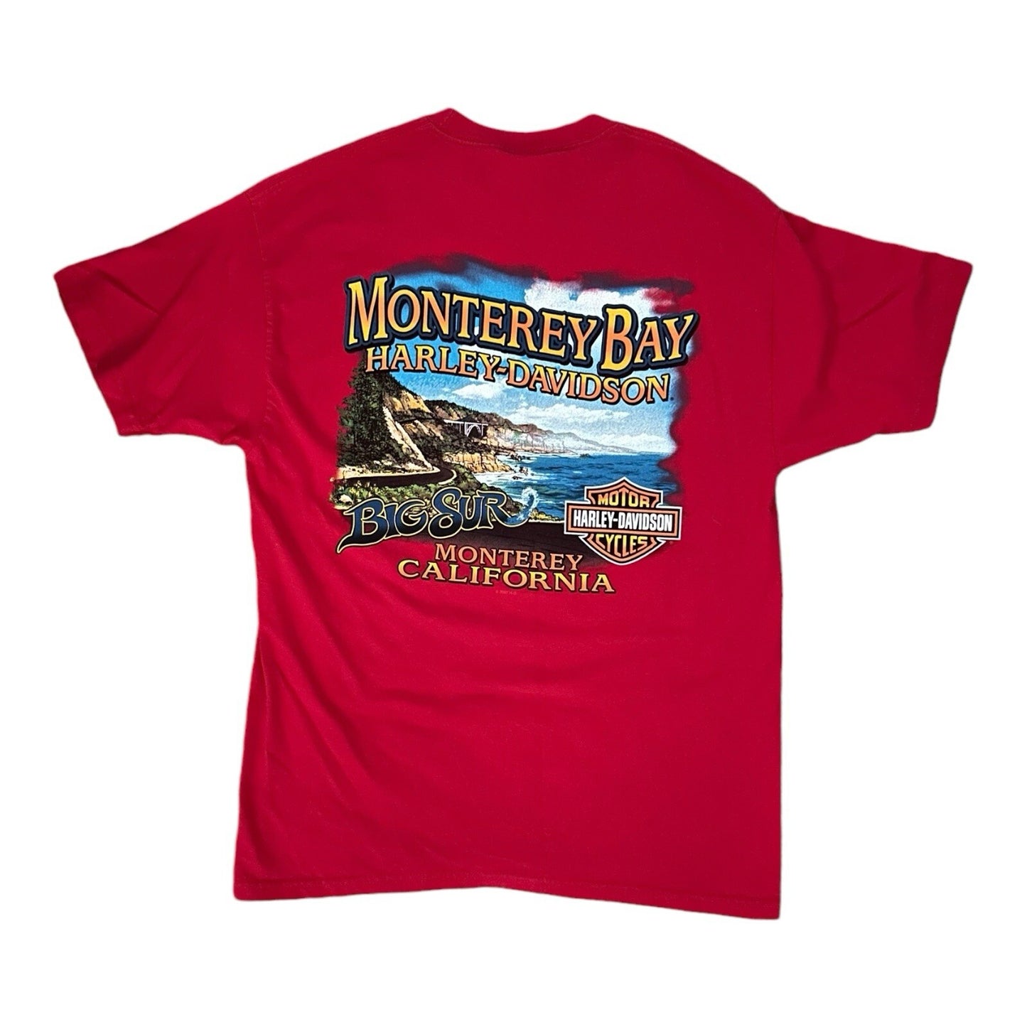 Harley Davidson T-Shirt Large Big Sur Monterey Bay California 2007