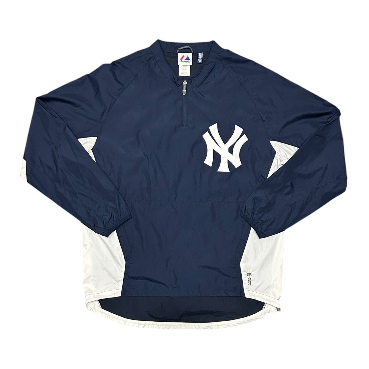 New York Yankees 1/4 Zip Windbreaker Medium Majestic Cool Base