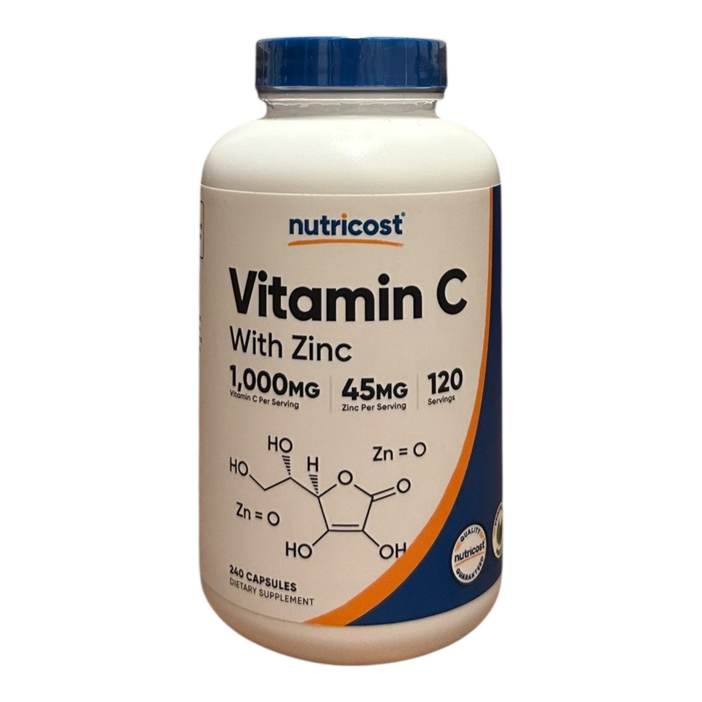 Nutricost Vitamin C with Zinc Capsules, 120 Servings - 1000mg Vitamin C