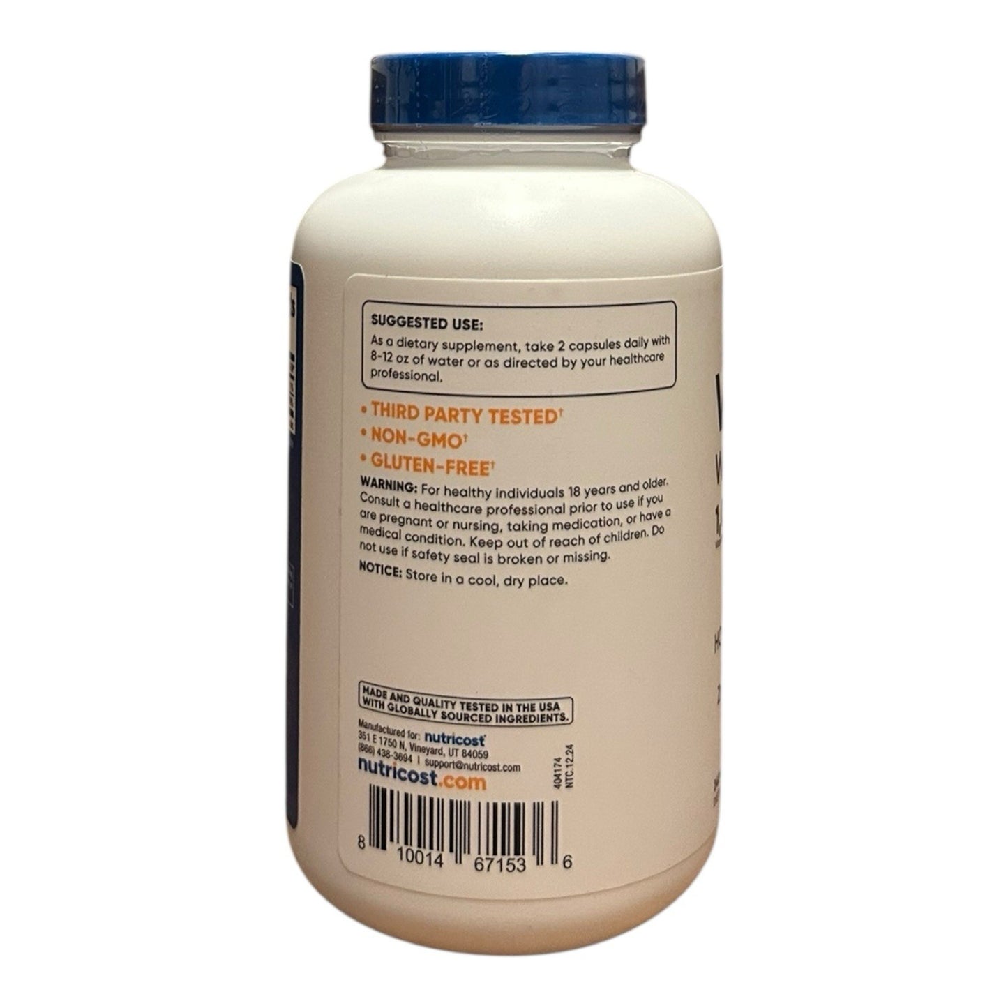 Nutricost Vitamin C with Zinc Capsules, 120 Servings - 1000mg Vitamin C