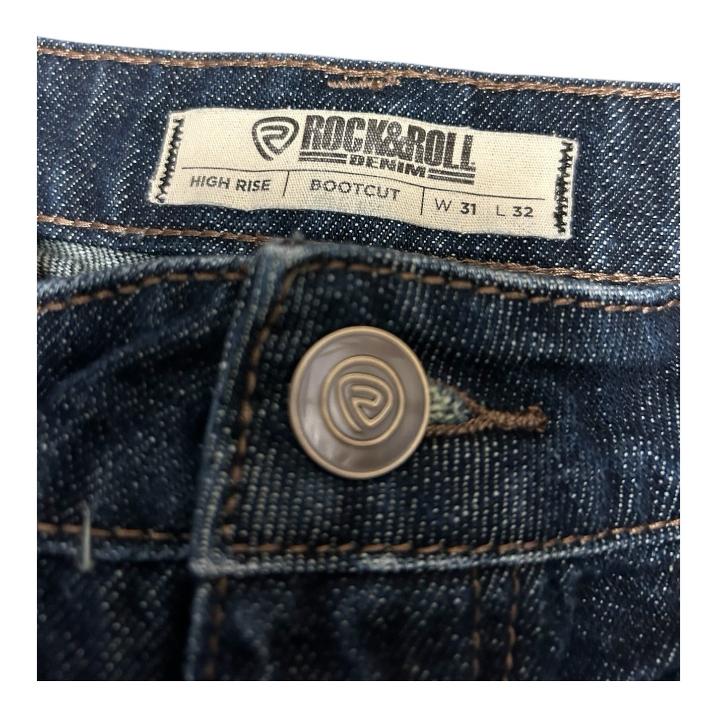 Rock & Roll Pinstripe Denim Bootcut Textured Conductor Jeans