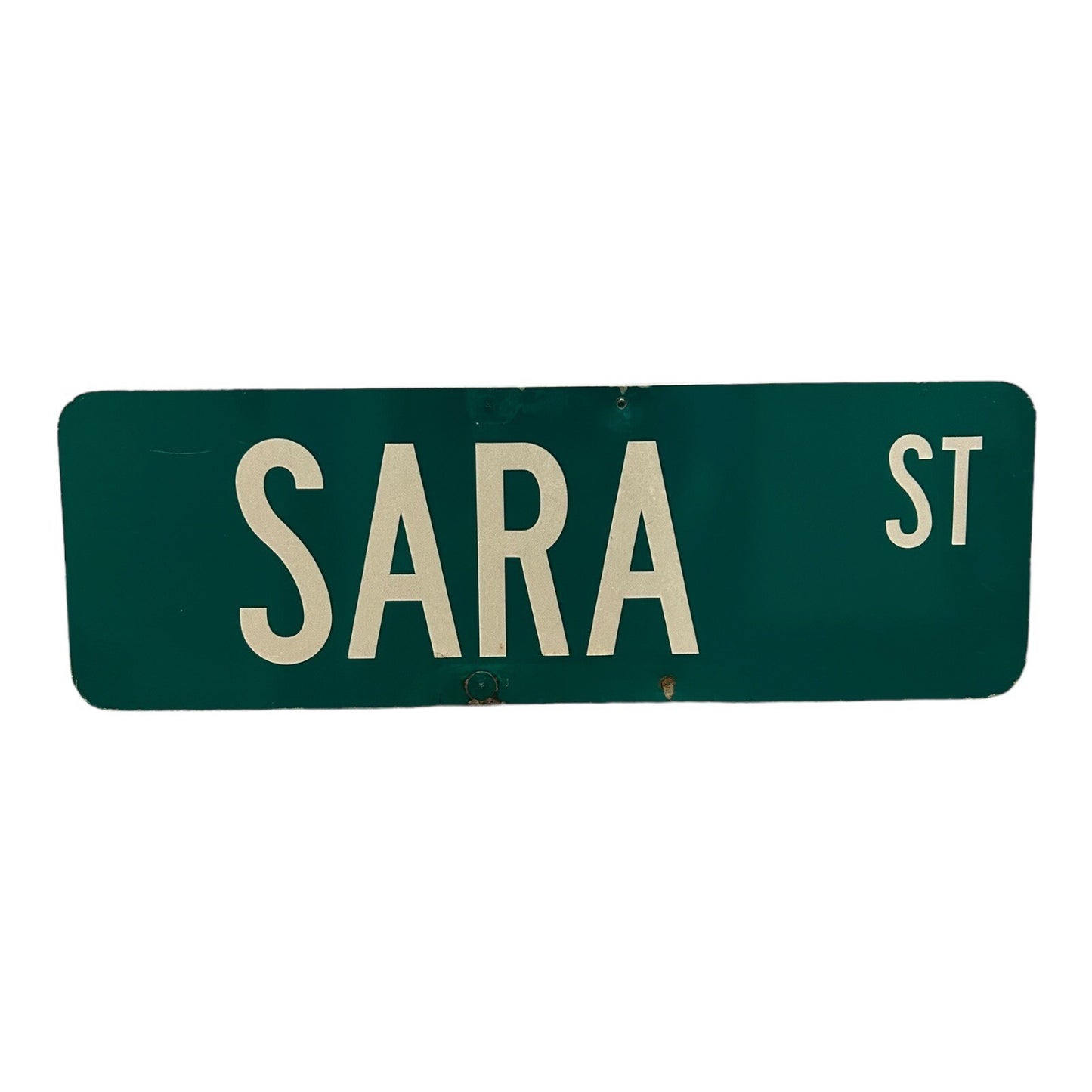 Sara Street Metal Sign 18x6 Double Sided Official