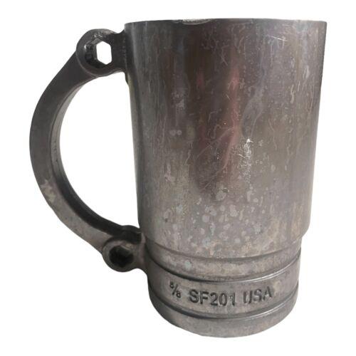 Snap-On Socket Beer Mug Set – 5/8" SF201 Aluminum Cups, Lot of 3, USA Vintage