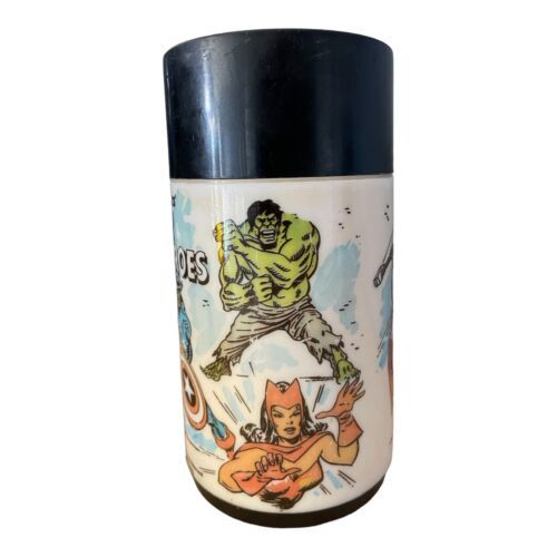 Vintage 1976 Marvel Super Heroes Thermos – Aladdin, Hulk, Thor, Spider-Man
