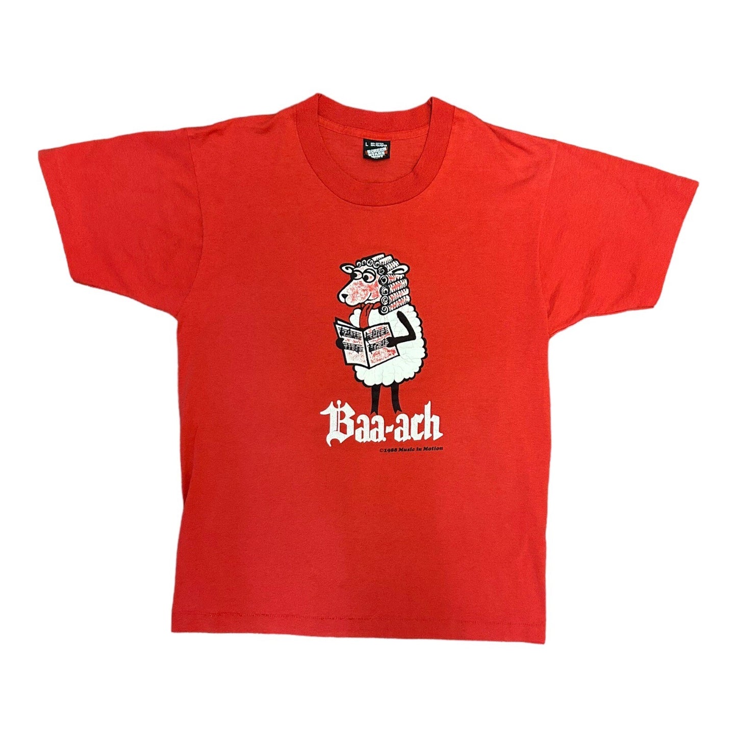 Vintage 1988 Johann Sebastian Bach T-Shirt Red Screen Stars Large