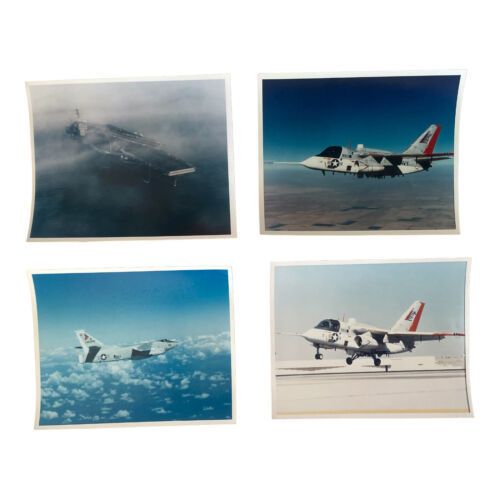 Vintage US Navy Photo Lot – 72 Military Prints of Warships & Fighter Jets