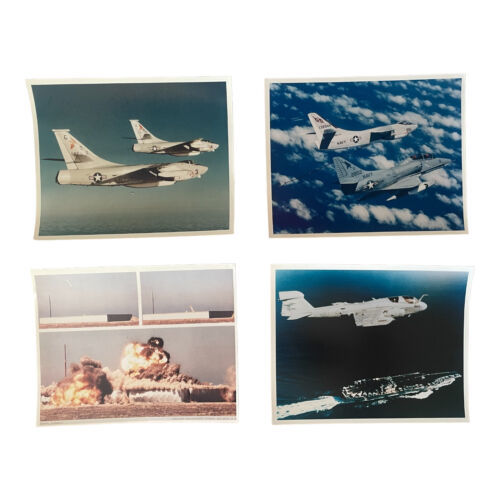 Vintage US Navy Photo Lot – 72 Military Prints of Warships & Fighter Jets