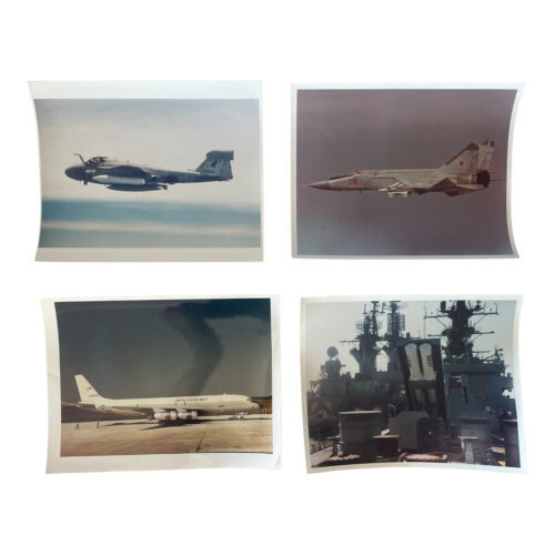 Vintage US Navy Photo Lot – 72 Military Prints of Warships & Fighter Jets