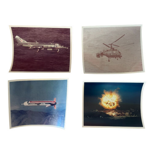 Vintage US Navy Photo Lot – 72 Military Prints of Warships & Fighter Jets