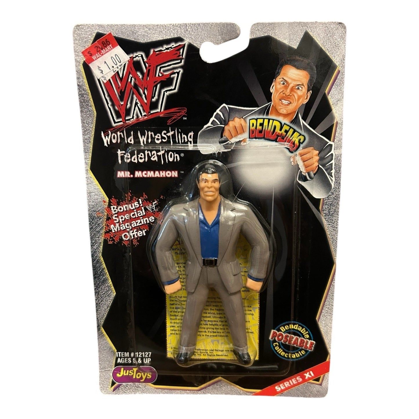 Vintage 1999 Just Toys WWF Bend-Ems Mr. McMahon Series 11 – Vince McMahon