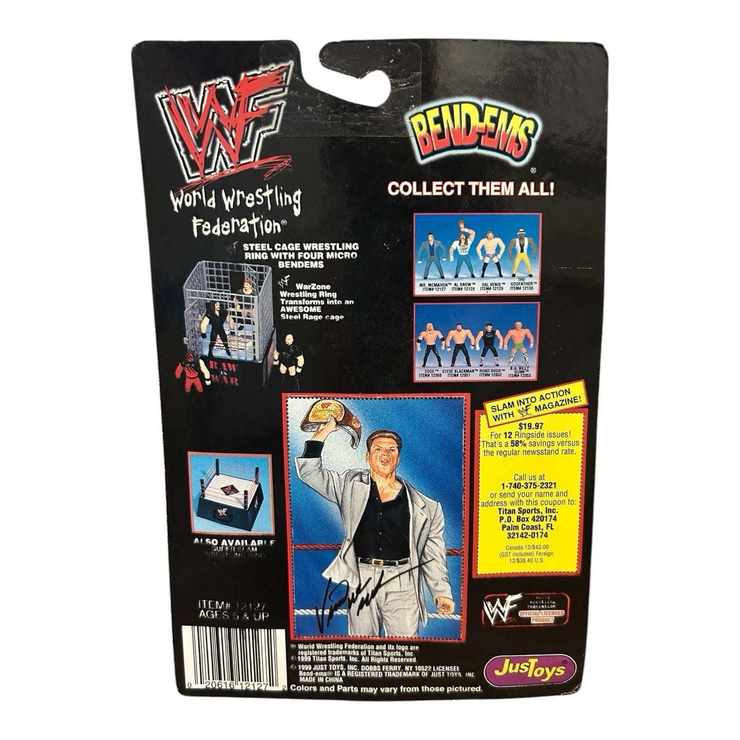 Vintage 1999 Just Toys WWF Bend-Ems Mr. McMahon Series 11 – Vince McMahon