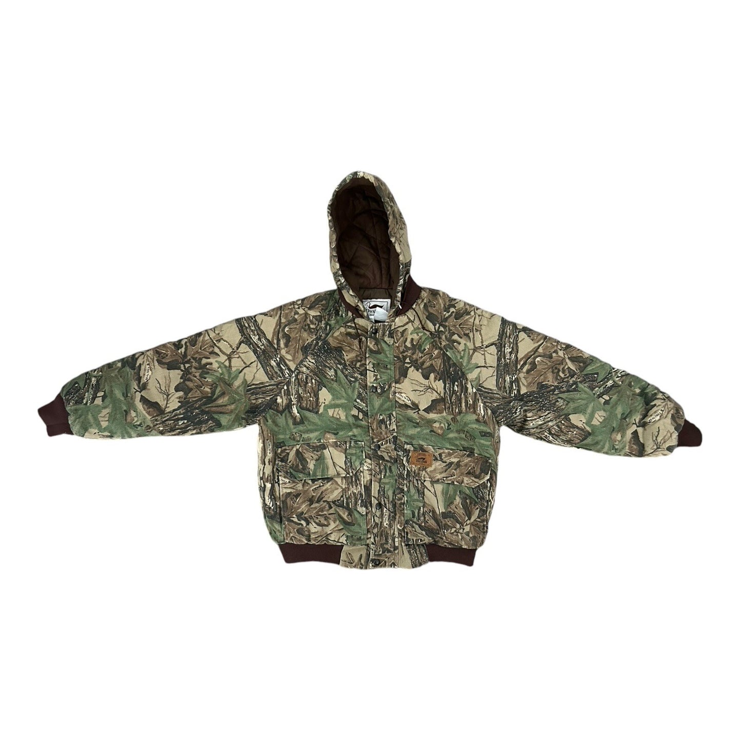 Vintage Duxbak Jacket Large Realtree Camo Full Zip Hunting USA