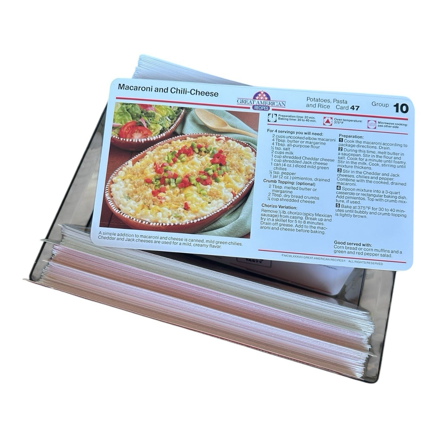Vintage Great American Recipes Cards