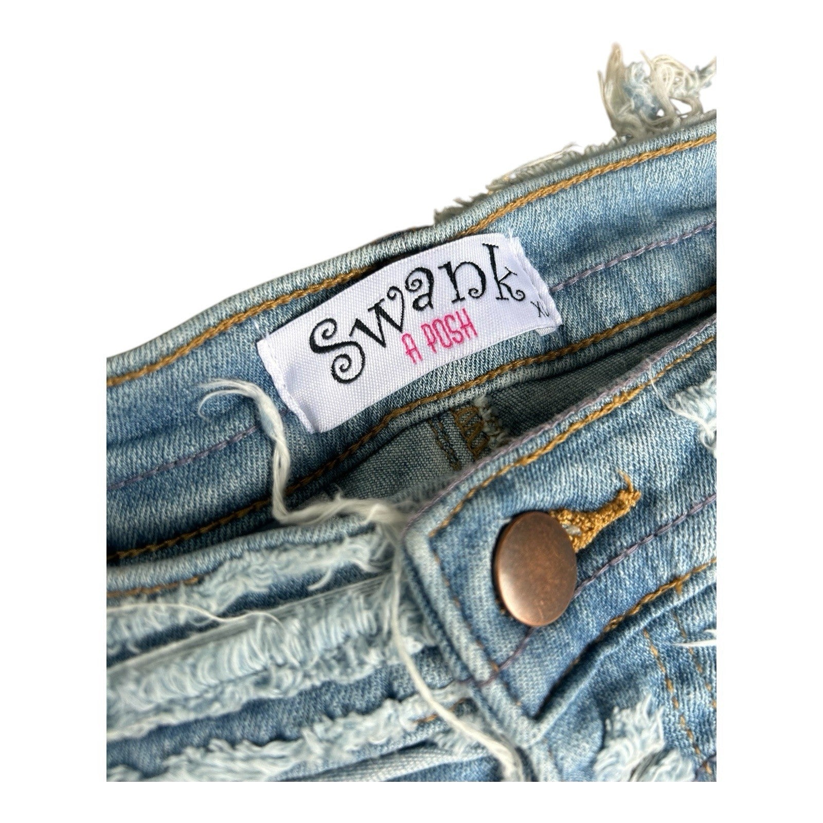 Swank A Posh Women’s Shredded Distressed Jeans