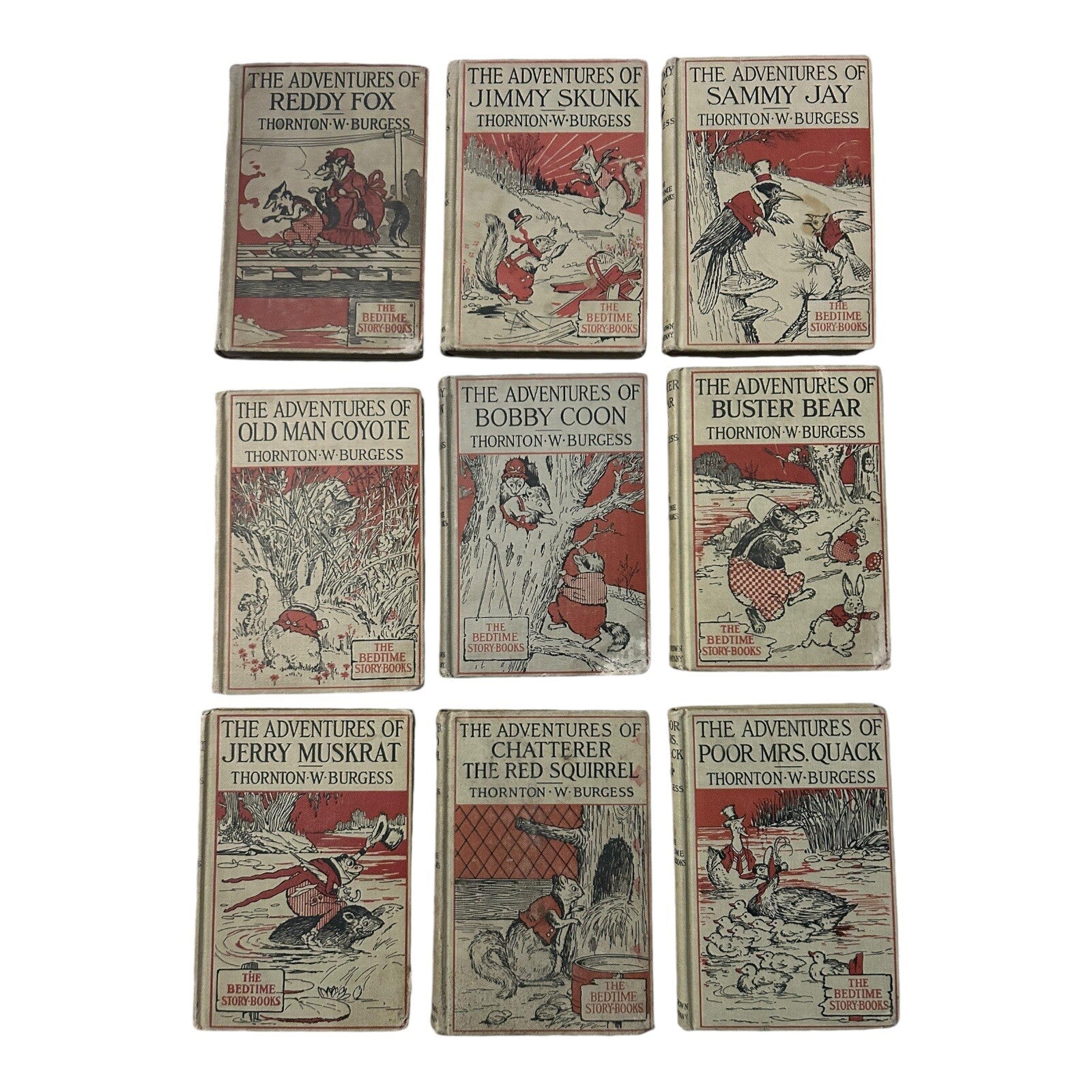 9 Thornton W Burgess The Bedtime Story-Books Vintage Kids Books 1914-1919

