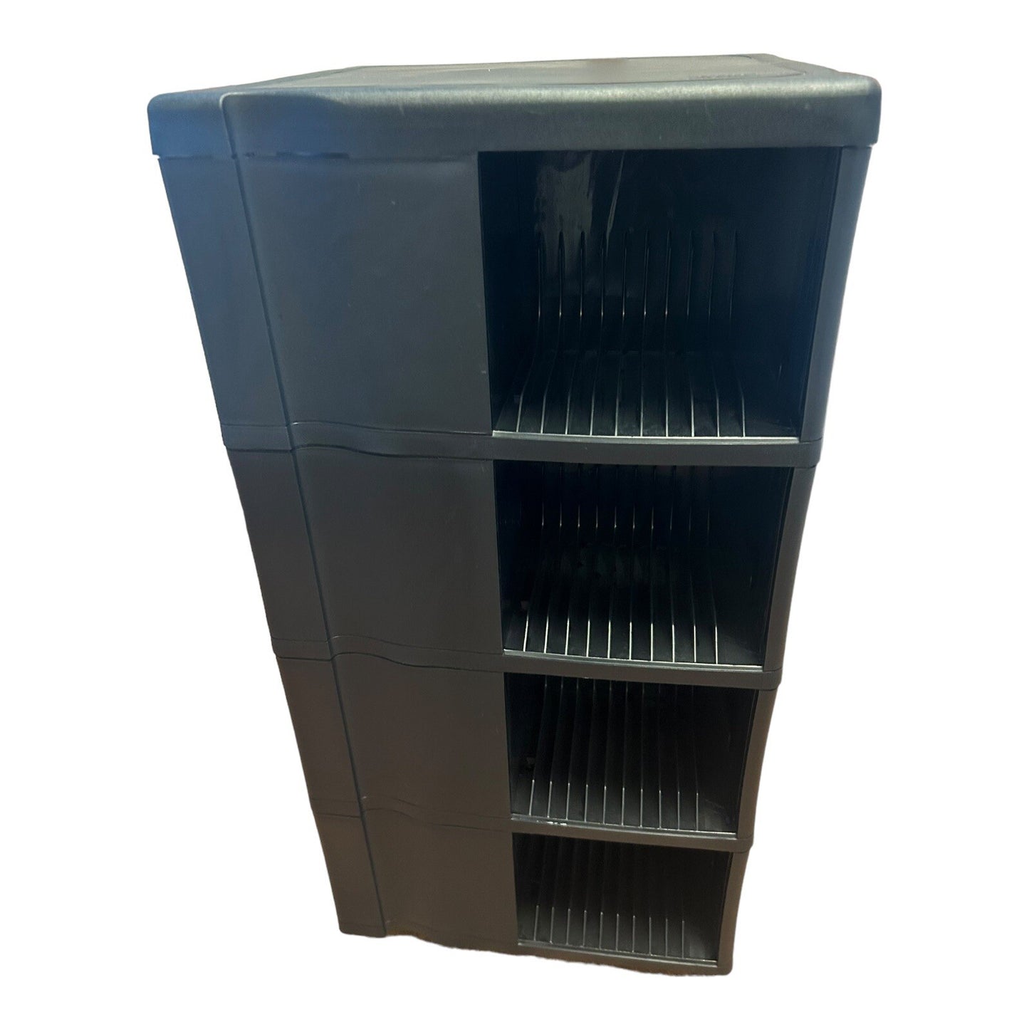 Alpha 192 CD Holder Spinning Carousel 24x12x12 Black CD Storage Tower Rack