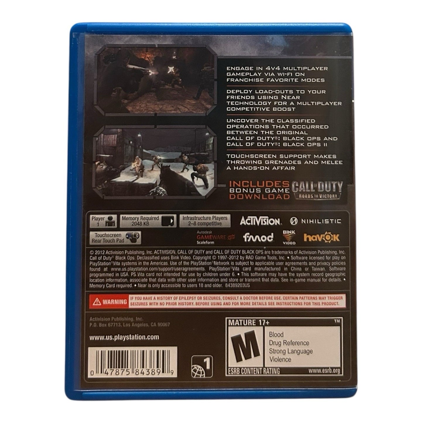 Call Of Duty Black Ops Declassified (Sony PS Vita) 