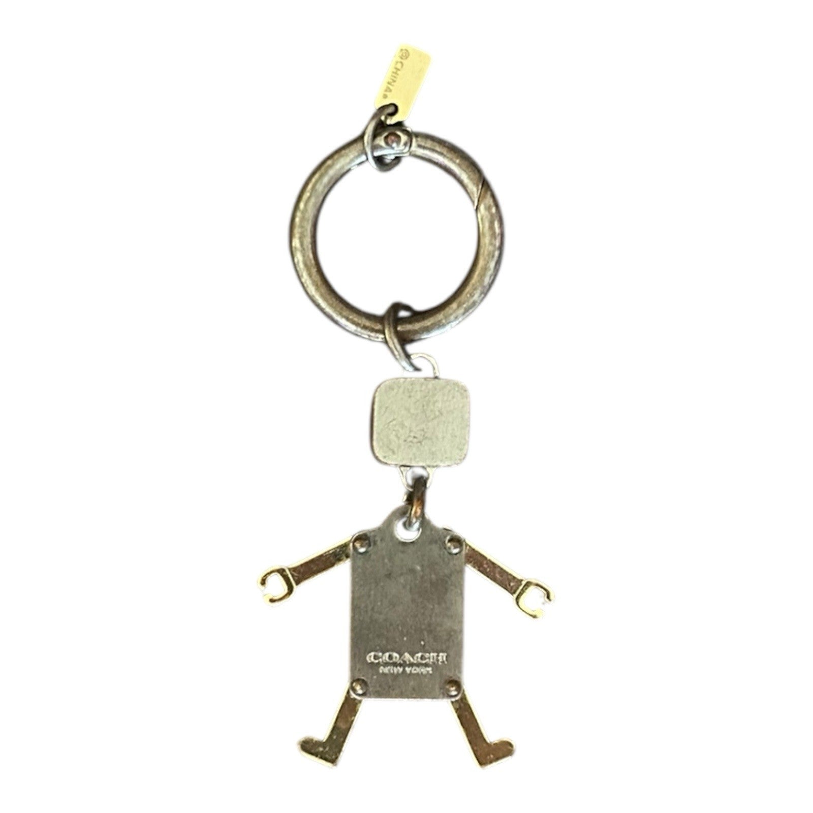 Coach Small Metal Robot Keychain Bag Charm