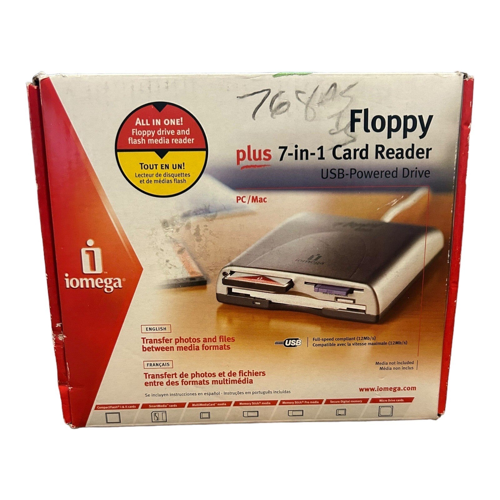 Iomega Floppy Plus 7 in 1 Card Reader USB Powered Drive 2004 Model

