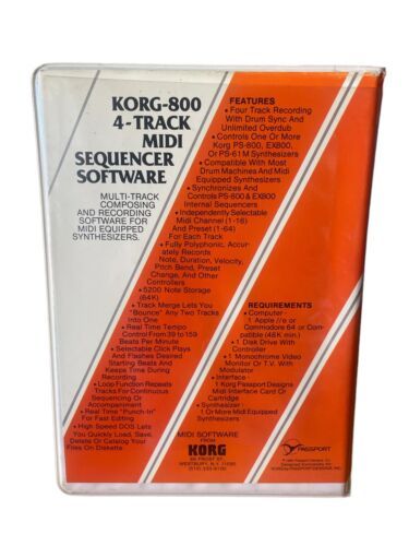 Korg 800 4-Track MIDI Sequencer Software – Commodore 64, Vintage