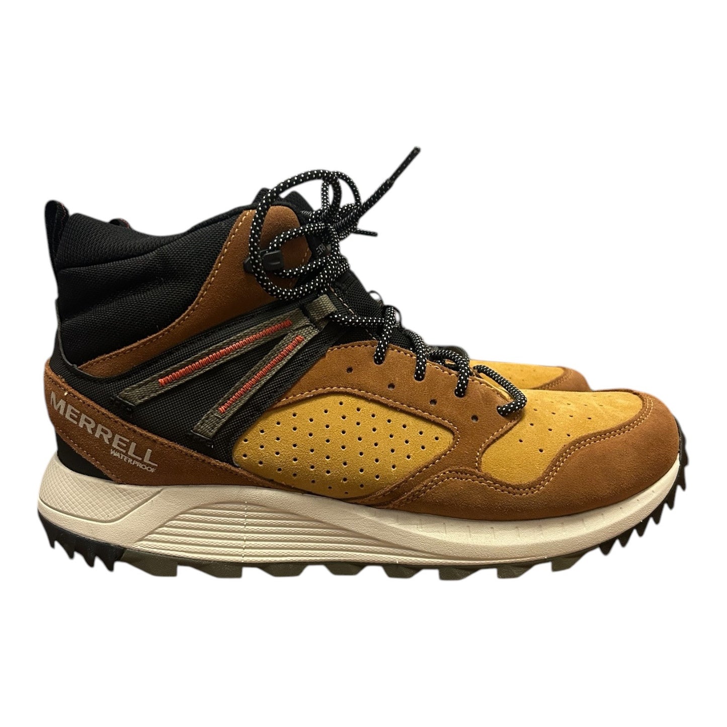 Merrell Wildwood Mid Waterproof Hiking Boots Brown Leather Men’s 10.5