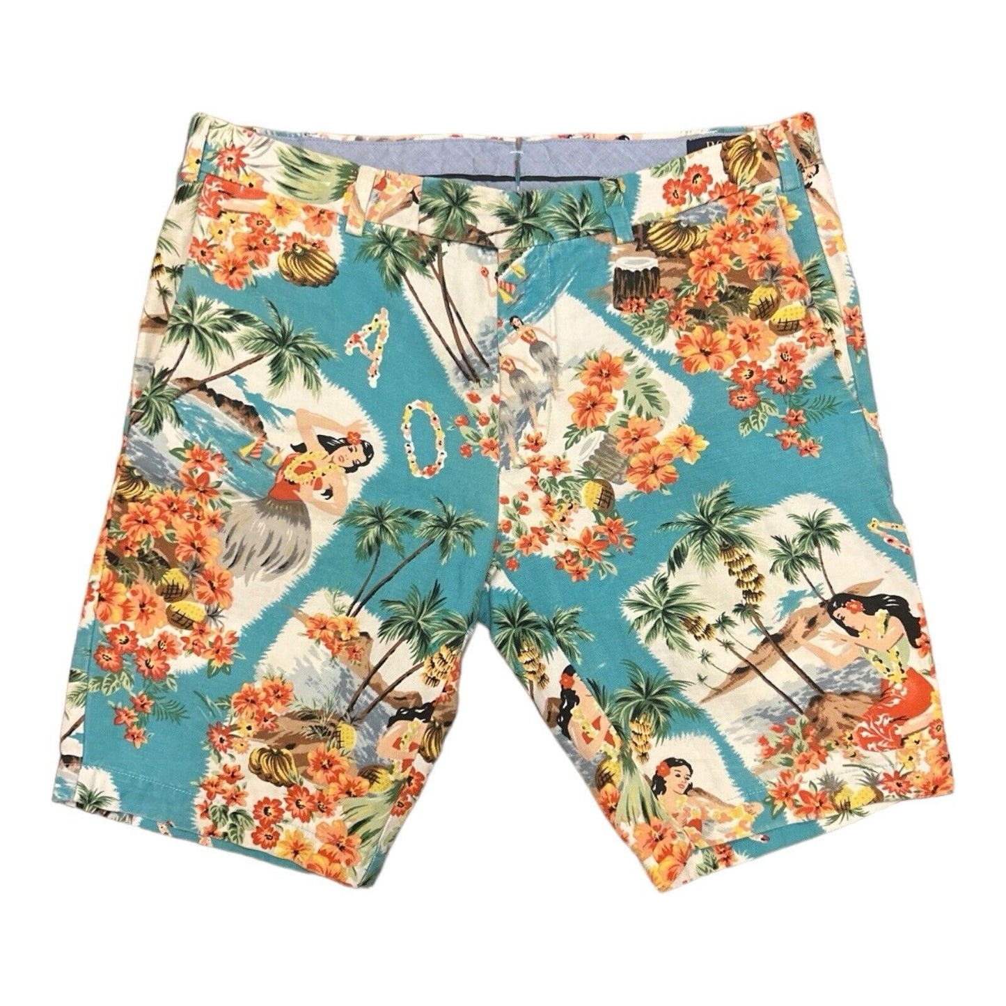 Polo Ralph Lauren Shorts Size 33 Aloha All Over Print Hulu Girl

