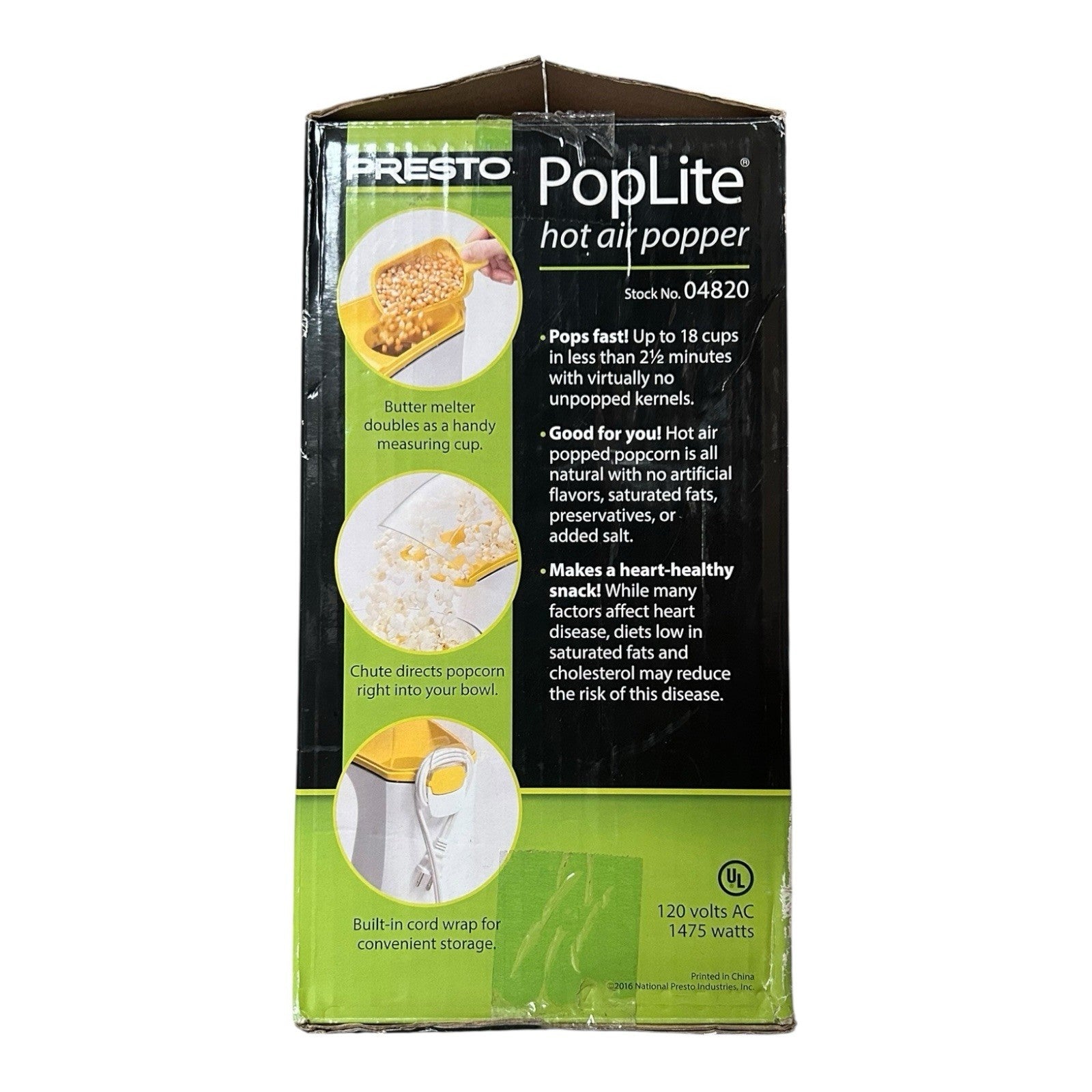Presto 04820 PopLite Hot Air Popcorn Popper 