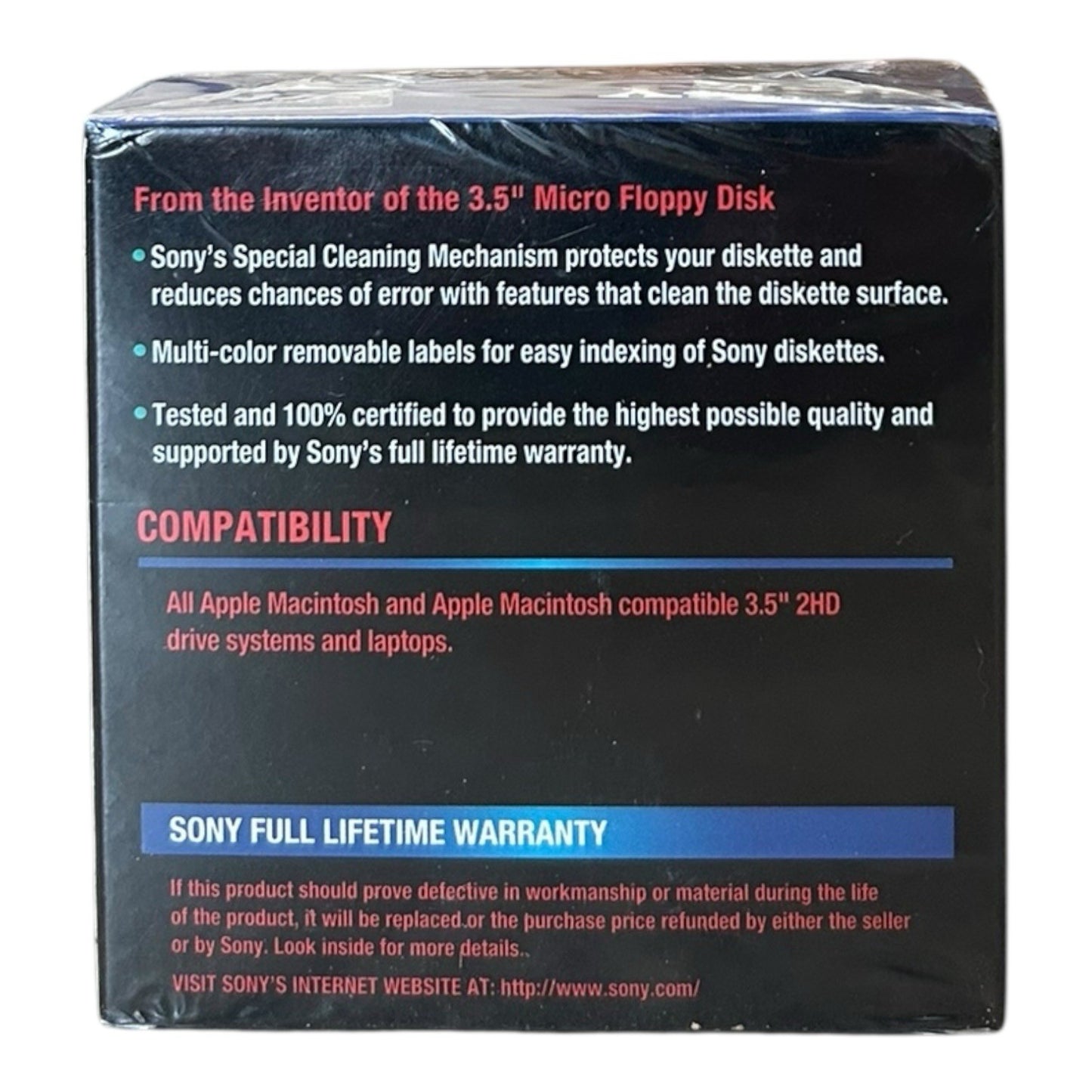 Sony MFD 2HD 3.5” For Mac 1.4MB