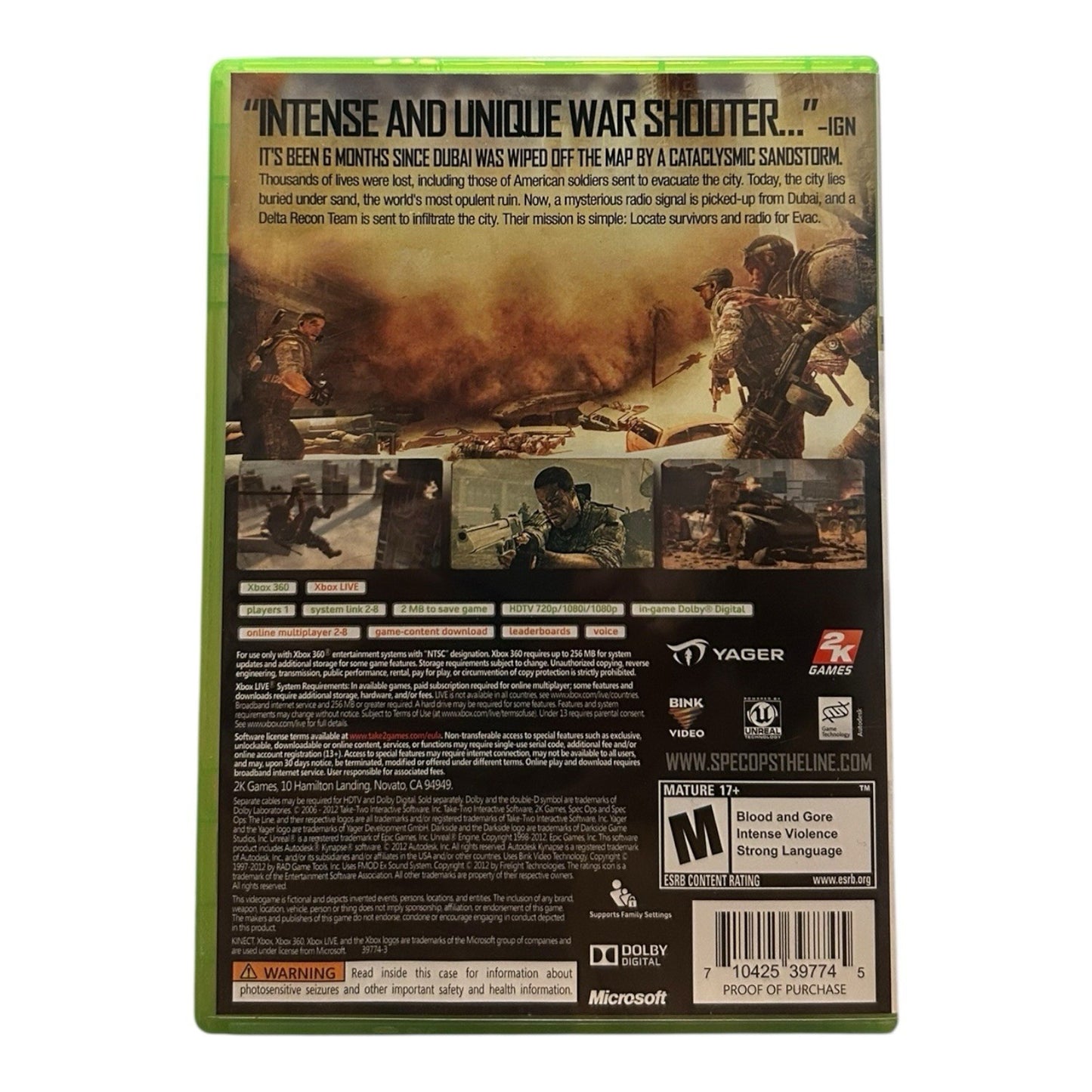 Spec Ops The Line (Xbox 360) Complete CIB 