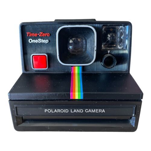 Vintage Polaroid Time-Zero OneStep Land Camera – Black Rainbow SX-70