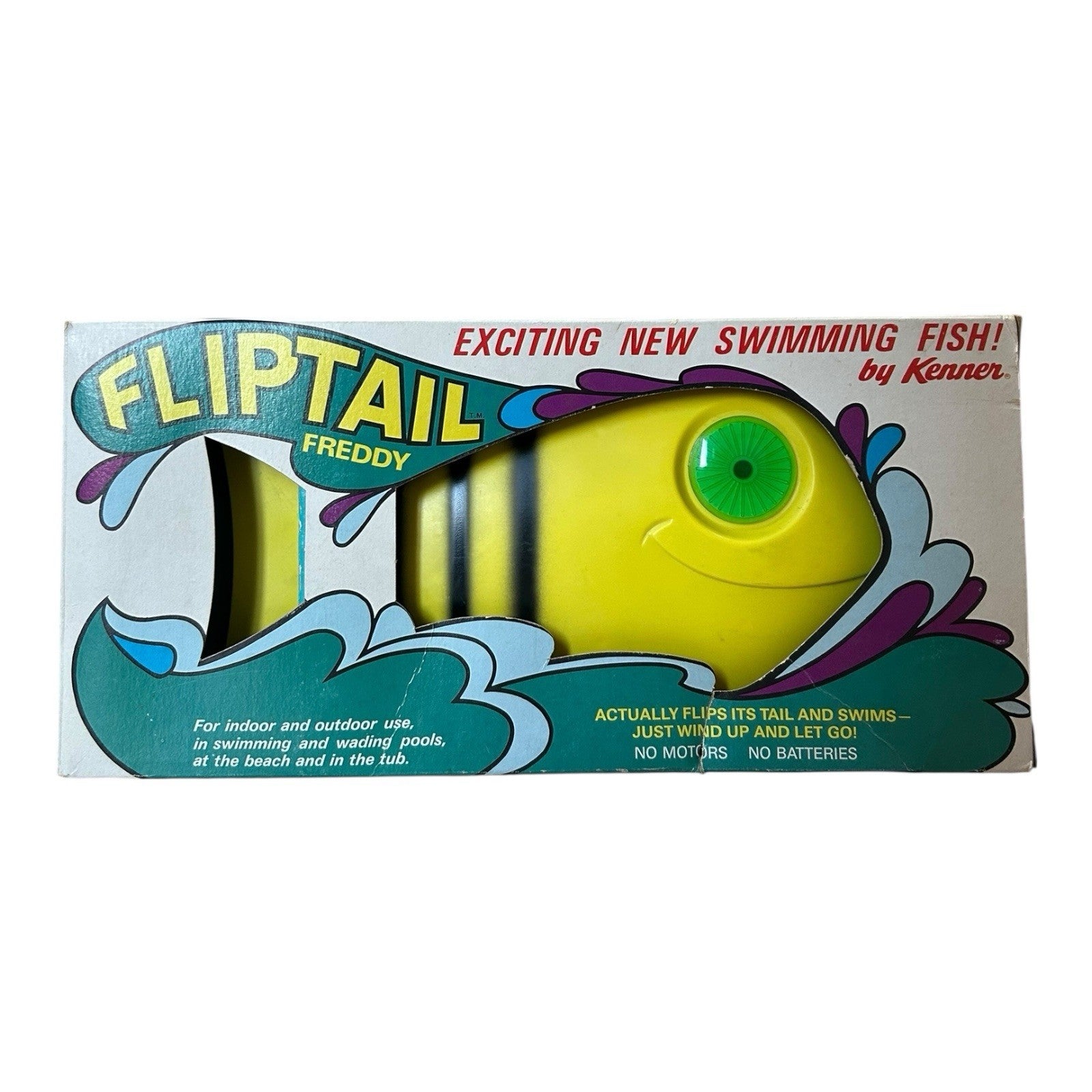 Vintage 1970 Kenner Fliptail Freddy Swimming Fish Toy