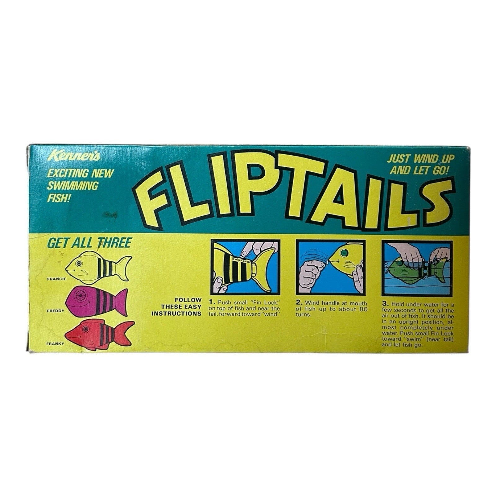 Vintage 1970 Kenner Fliptail Freddy Swimming Fish Toy