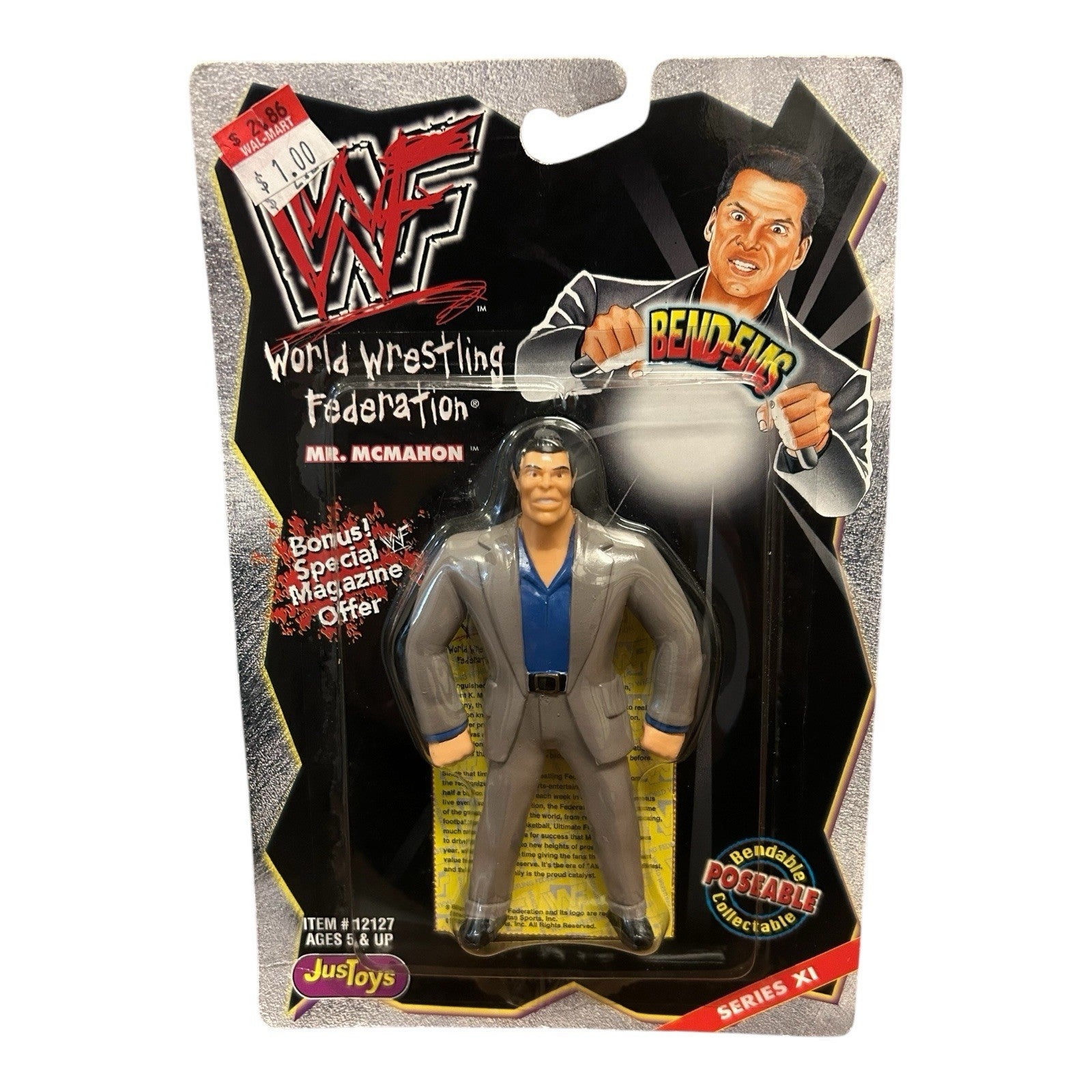 Vintage 1999 Just Toys WWF Bend-Ems Mr. McMahon Series 11 – Vince McMahon
