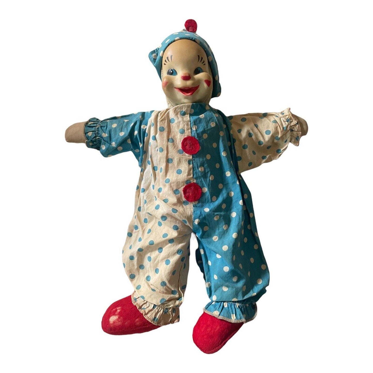 Vintage GUND Rubber Face Clown Plush Doll