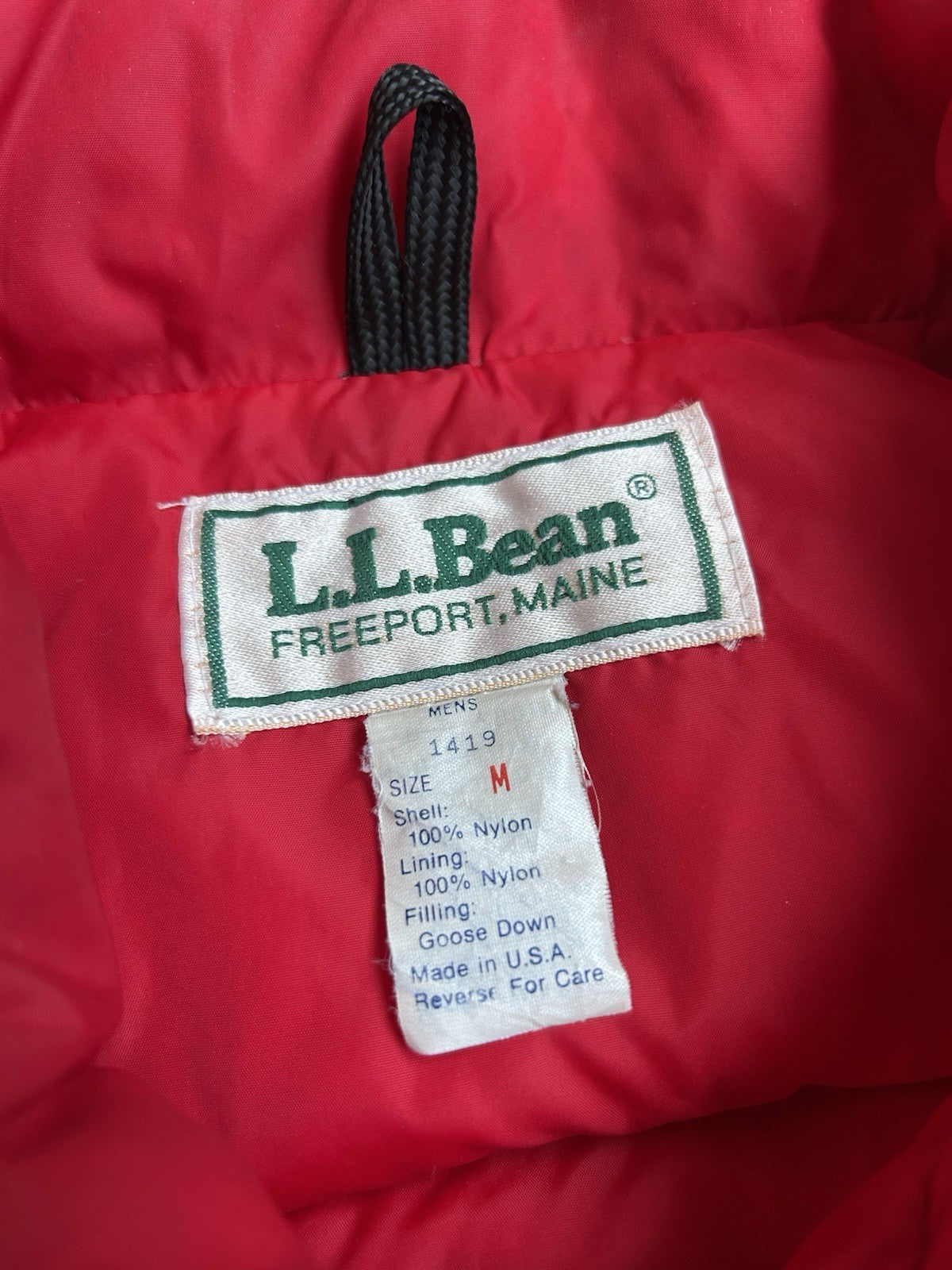 Vintage LL Bean Goose Down Puffer Vest Men’s Medium Red 1419 