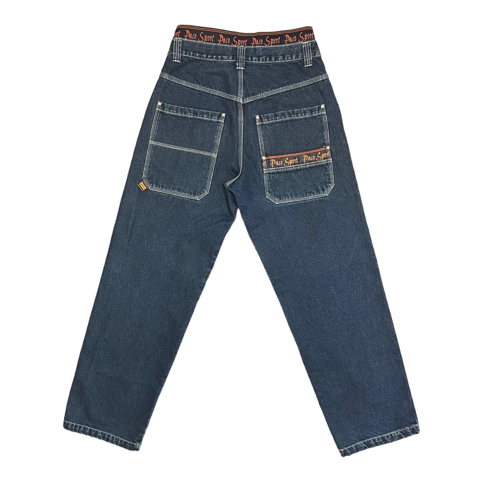 Vintage Paco Sports Jeans 34x34 Blue Wide Leg Baggy Double Button

